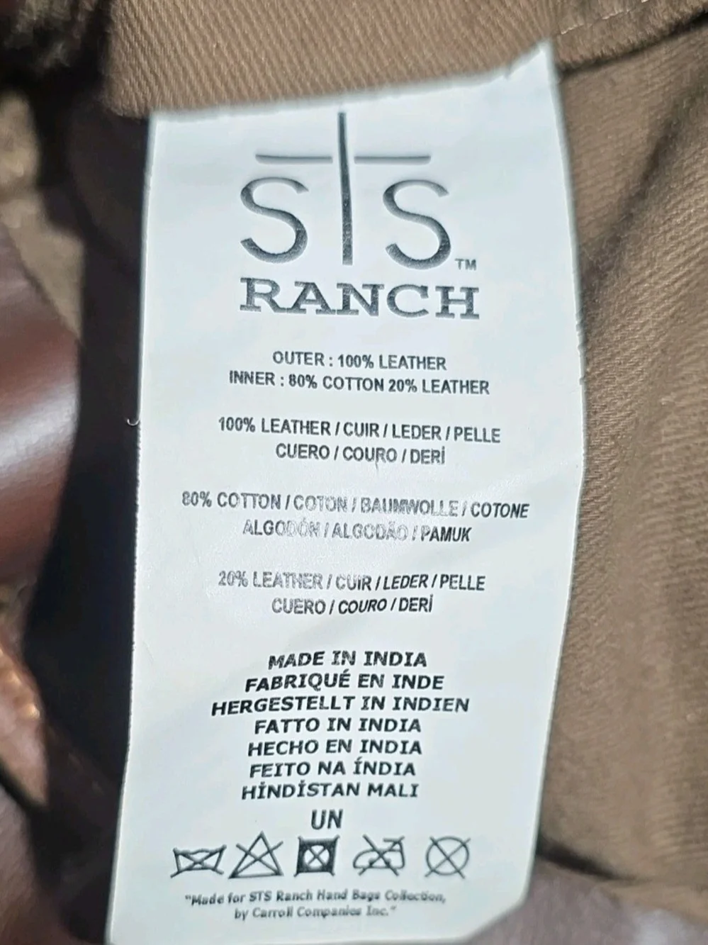 STS Ranchwear Dark Brown Leather Fringe Backpack with Tan Floral Appliqués - Picture 8 of 9